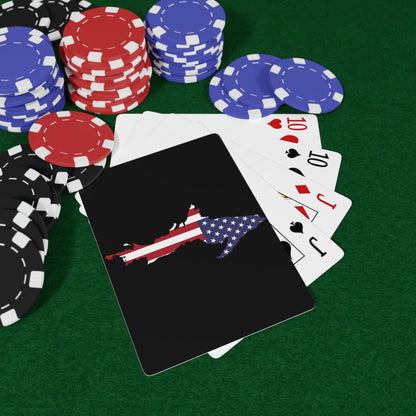 Michigan Upper Peninsula Poker Cards (Black w/ UP USA Flag Outline)