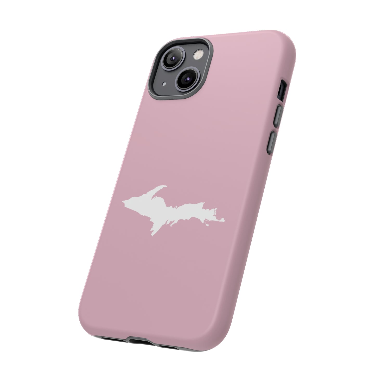 Michigan Upper Peninsula Tough Phone Case (Pink w/ UP Outline) | Apple iPhone