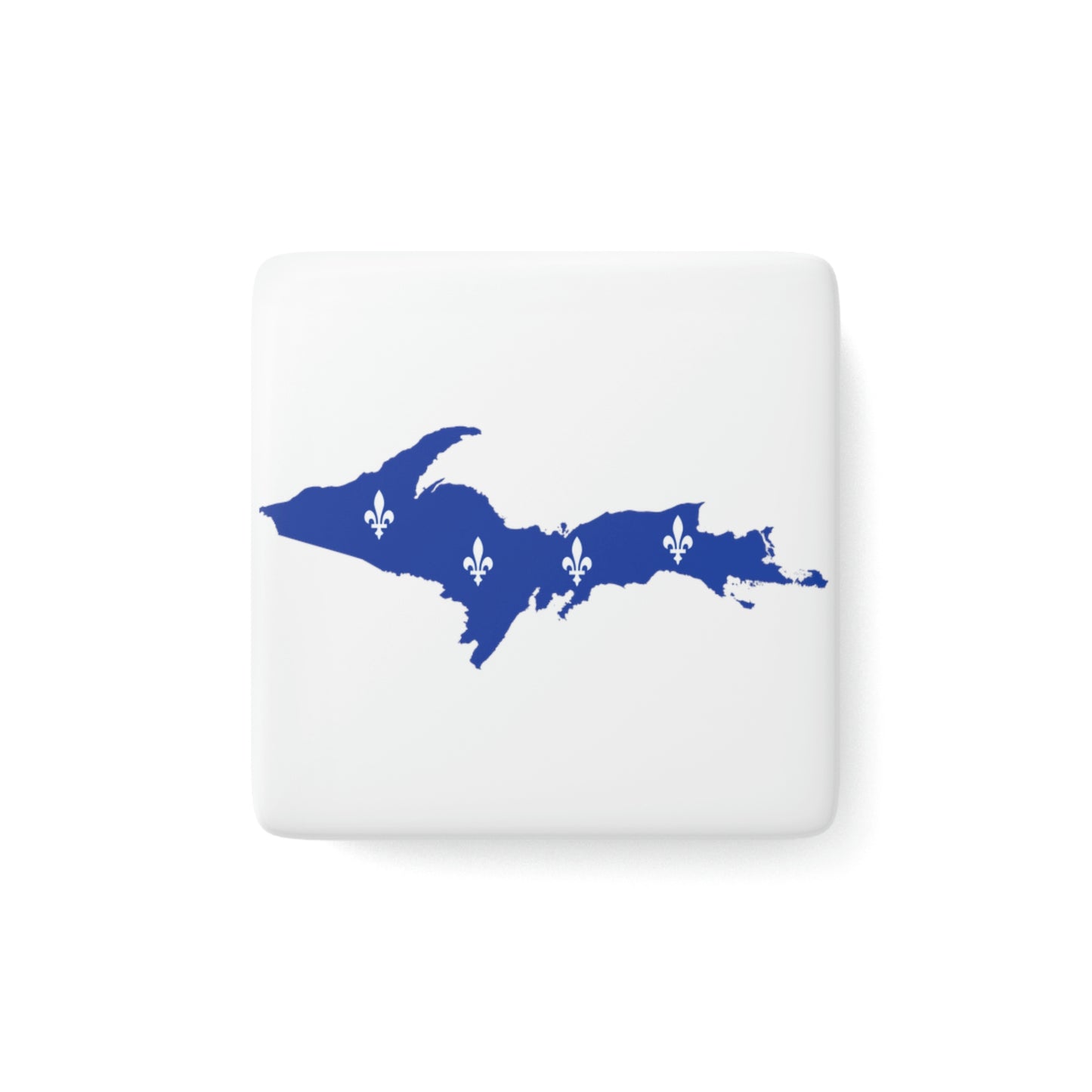 Michigan Upper Peninsula Porcelain Magnet (w/ UP Quebec Flag Outline)