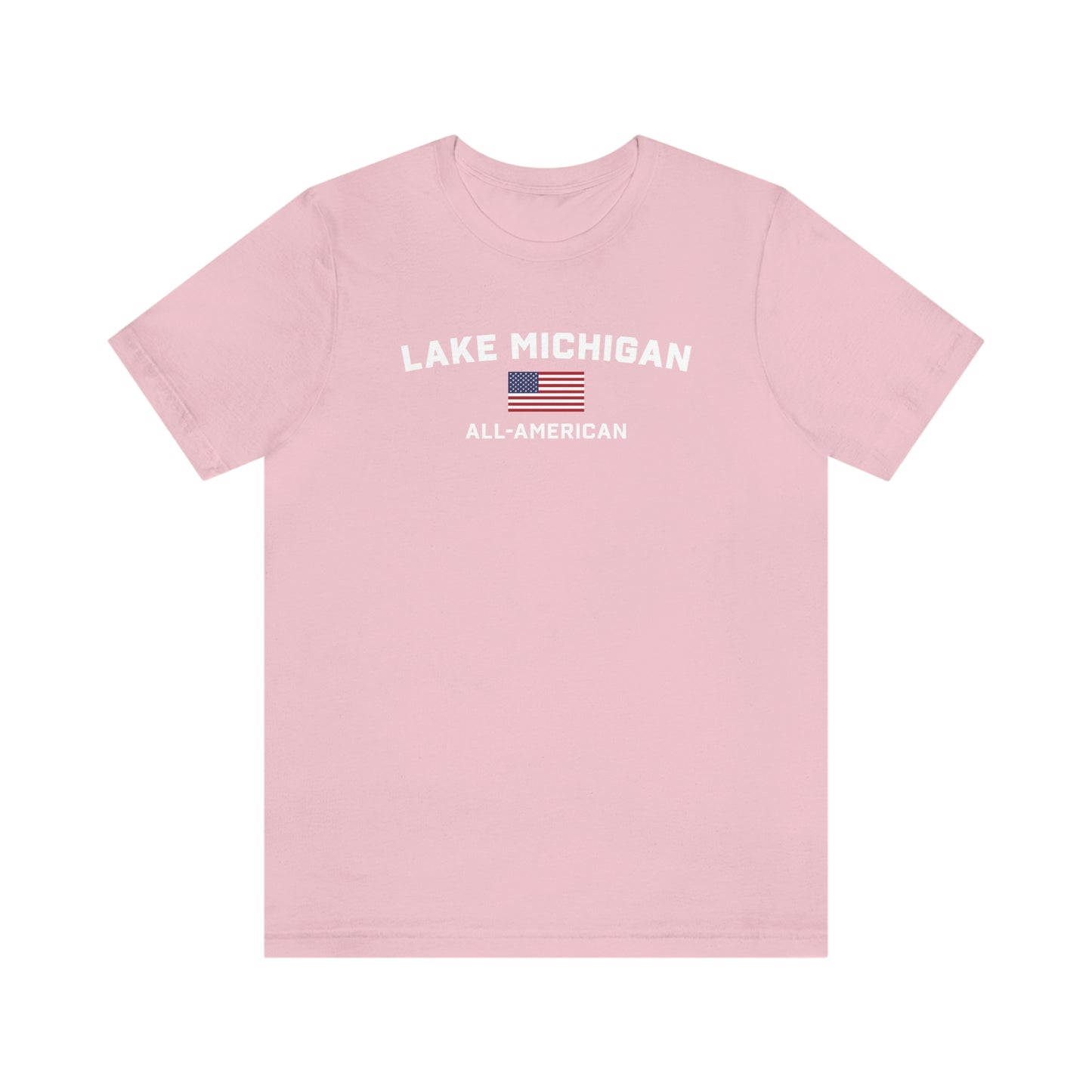 'Lake Michigan All American' T-Shirt (w/USA Flag Outline) | Unisex Standard Fit