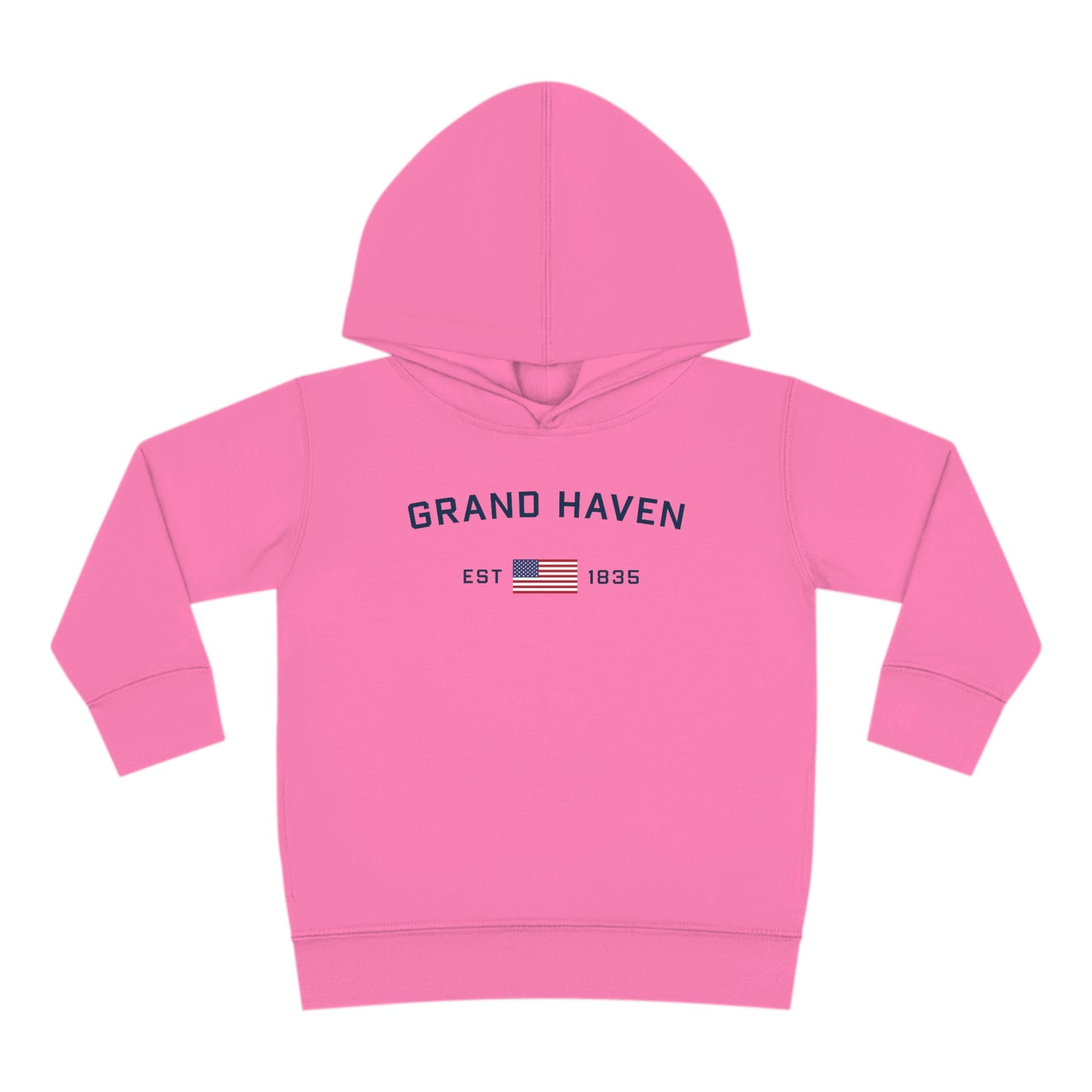 'Grand Haven EST 1835' Hoodie (w/USA Flag Outline) | Unisex Toddler