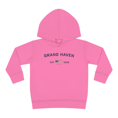 'Grand Haven EST 1835' Hoodie (w/USA Flag Outline) | Unisex Toddler