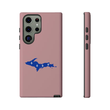 Michigan Upper Peninsula Tough Phone Case (Cherry Blossom Pink w/ UP Quebec Flag Outline) | Samsung & Pixel Android