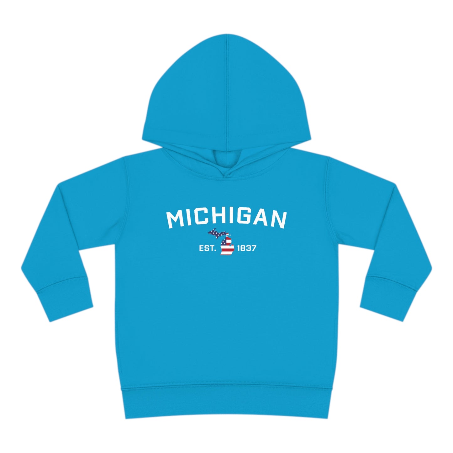 'Michigan EST 1837' Hoodie (With MI USA Flag Outline) | Unisex Toddler