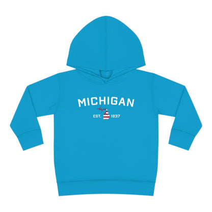 'Michigan EST 1837' Hoodie (With MI USA Flag Outline) | Unisex Toddler