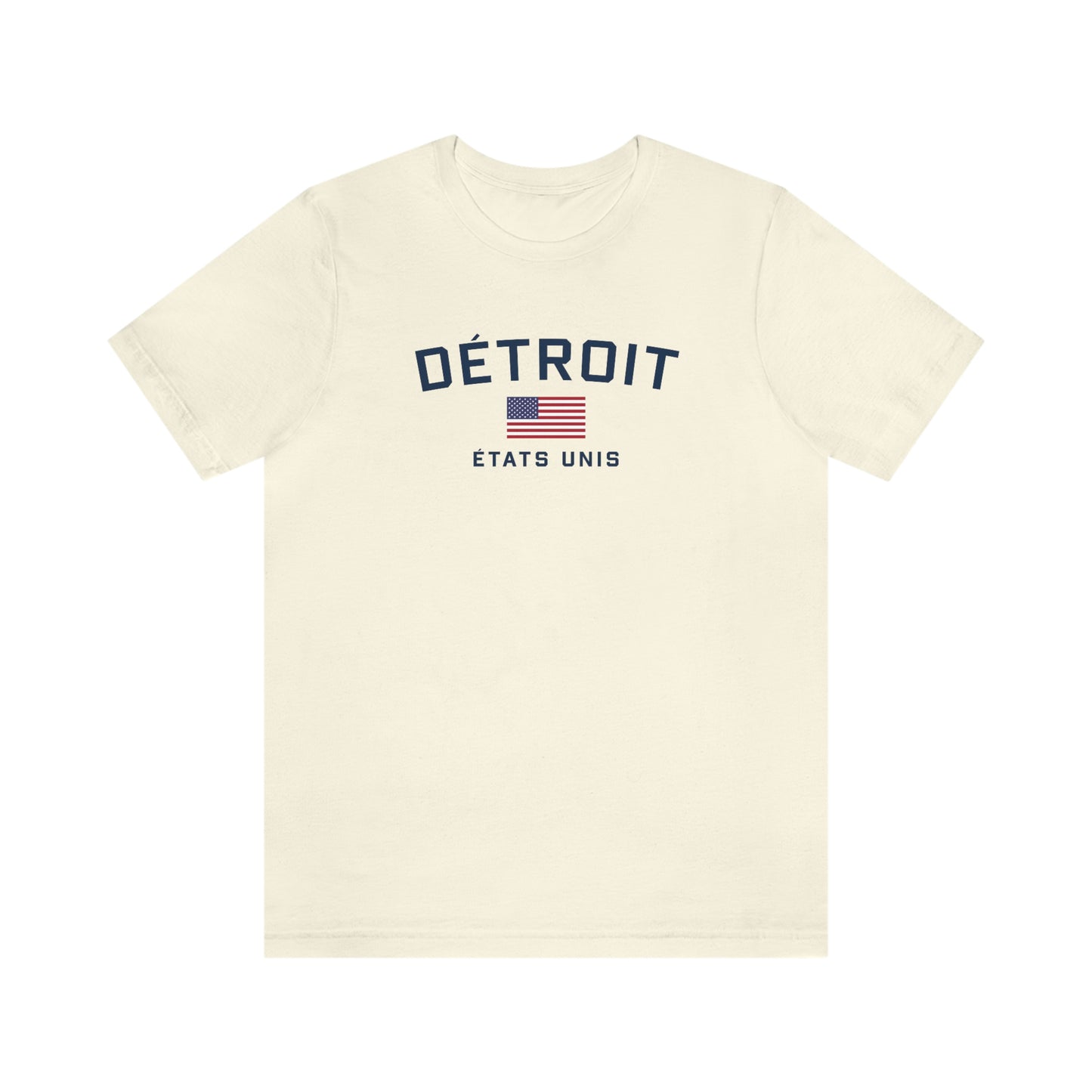 'Détroit États Unis' T-Shirt (w/USA Flag Outline) | Unisex Standard Fit