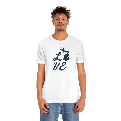 Michigan 'Love' T-Shirt (Retro Script Font) | Unisex Standard Fit