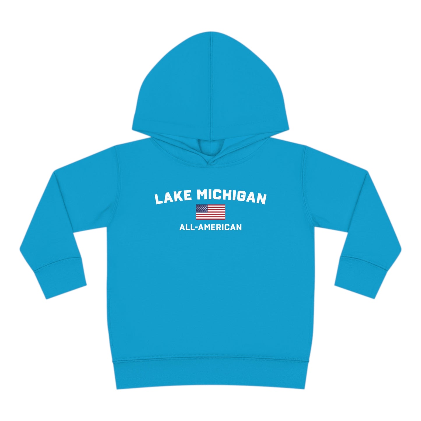 'Lake Michigan All-American' Hoodie (w/USA Flag Outline) | Unisex Toddler