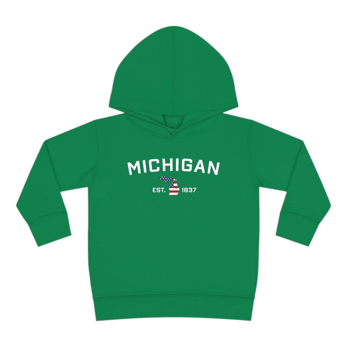 'Michigan EST 1837' Hoodie (With MI USA Flag Outline) | Unisex Toddler