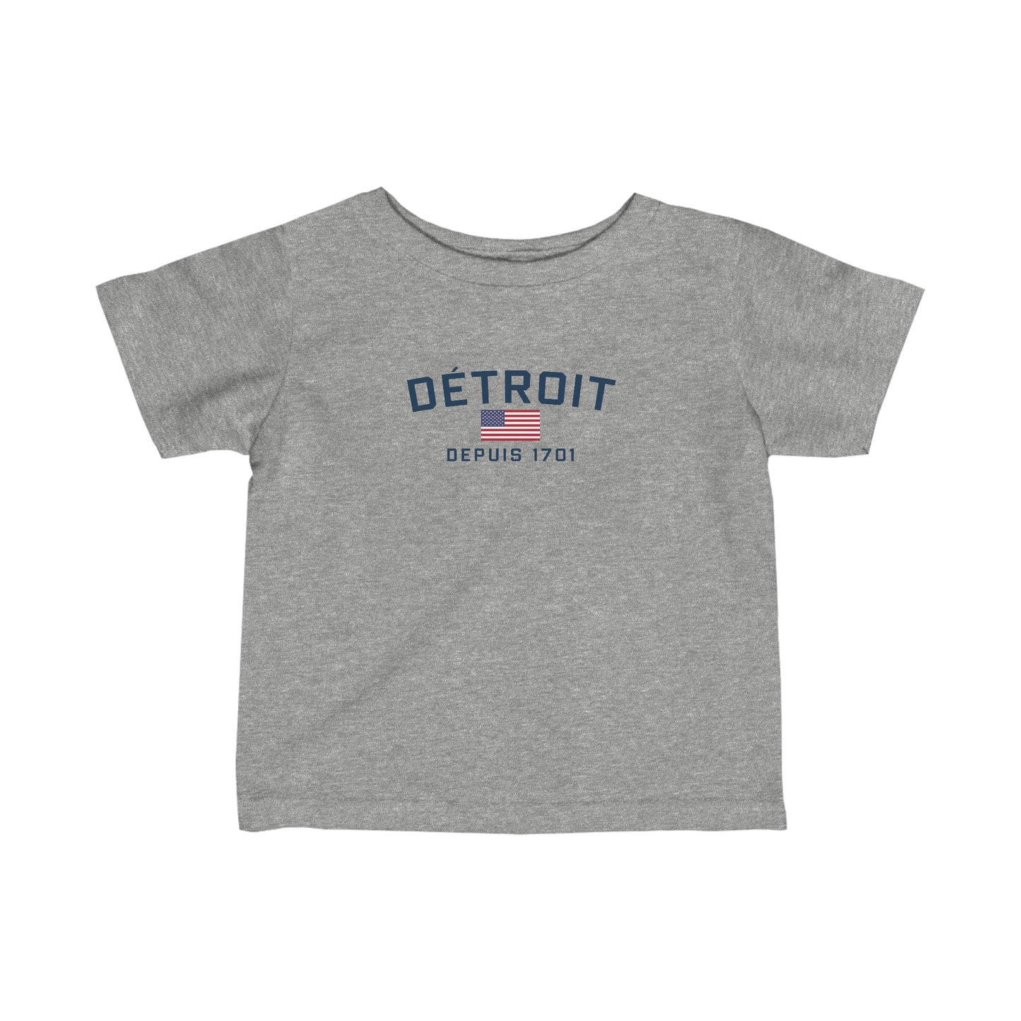 'Détroit Depuis 1701' T-Shirt (w/USA Flag Outline) |  Infant Short Sleeve