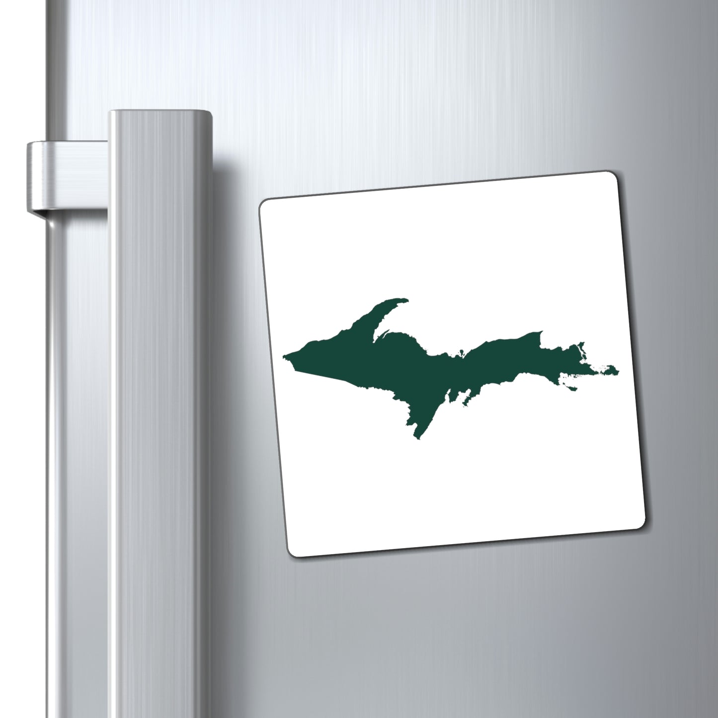 Michigan Upper Peninsula Square Magnet (w/ Green UP Outline)