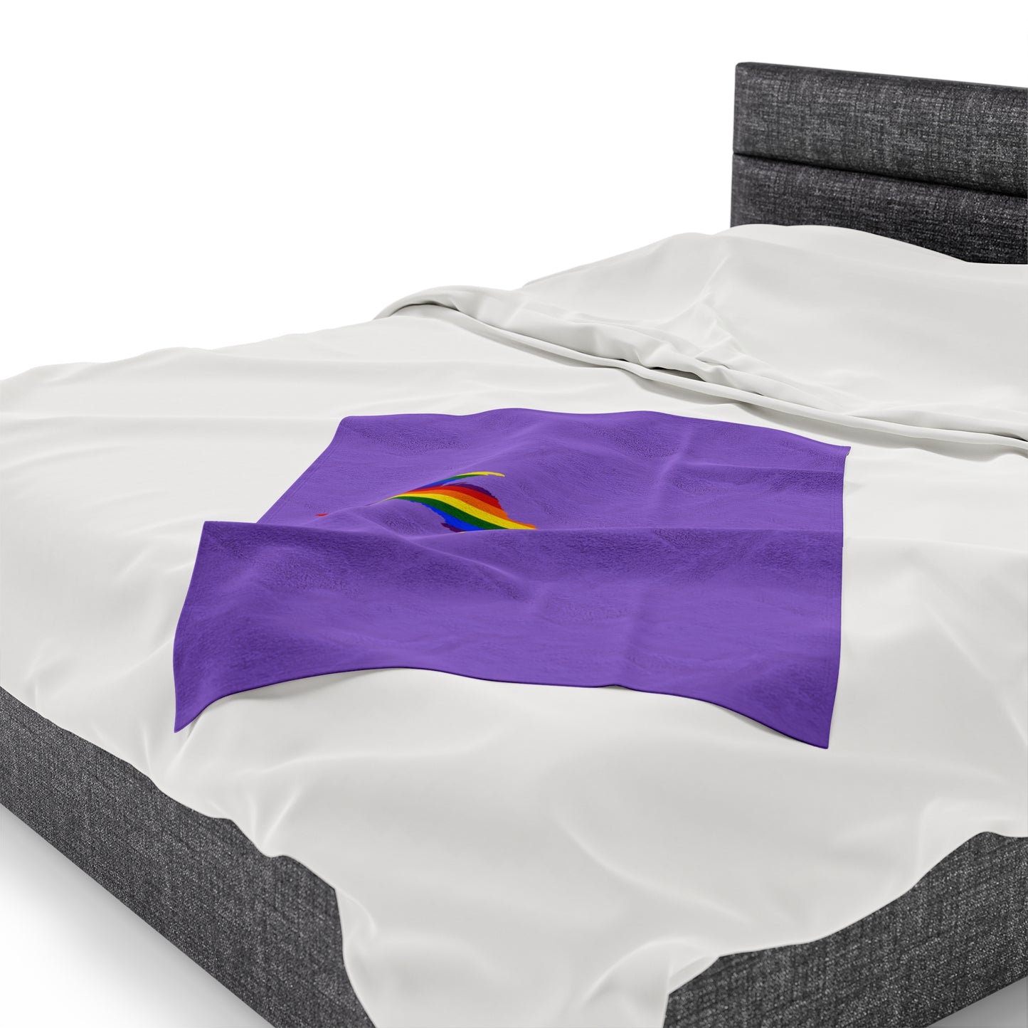 Michigan Upper Peninsula Plush Blanket (w/ UP Pride Flag Outline) | Lavender