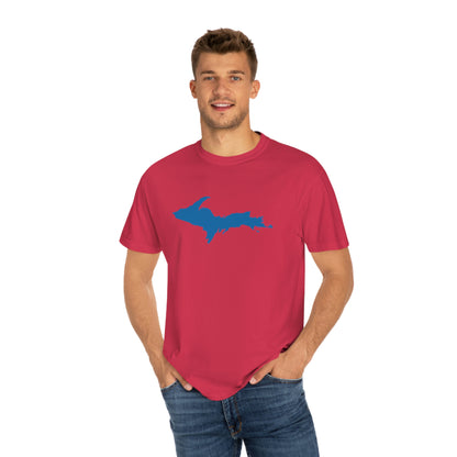 Michigan Upper Peninsula T-Shirt (w/ Azure UP Outline) | Unisex Garment-Dyed