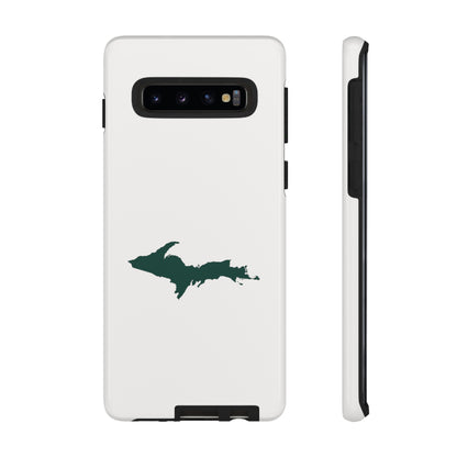 Michigan Upper Peninsula Tough Phone Case (Birch Bark White w/ Green UP Outline) | Samsung & Pixel Android