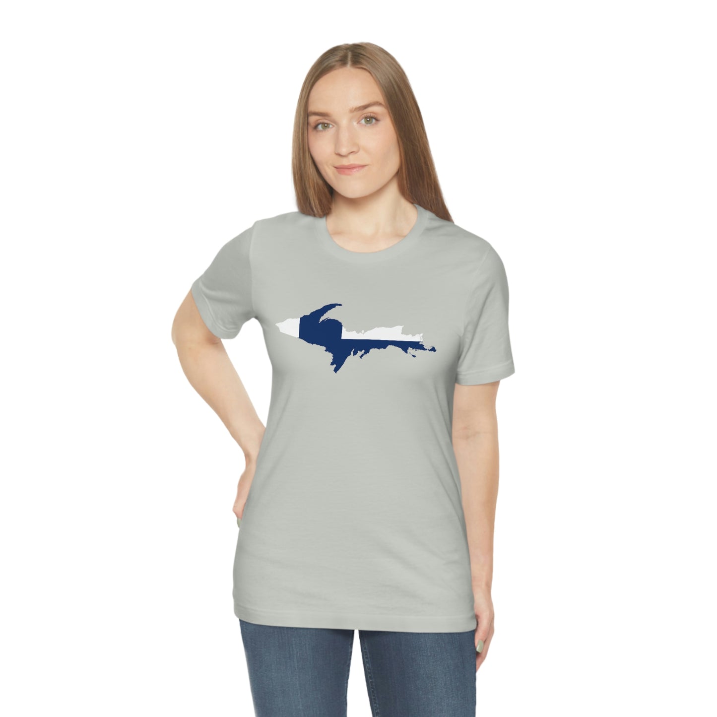 Michigan Upper Peninsula T-Shirt (w/ UP Finland Flag Outline) | Unisex Standard Fit