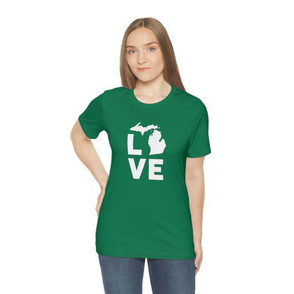 Michigan 'Love' T-Shirt (Geometric Sans Font) | Unisex Standard Fit