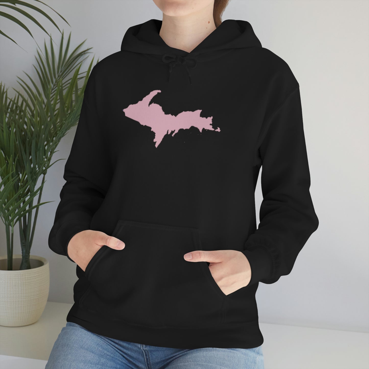 Michigan Upper Peninsula Hoodie (w/ Pink U.P. Outline) | Unisex Standard