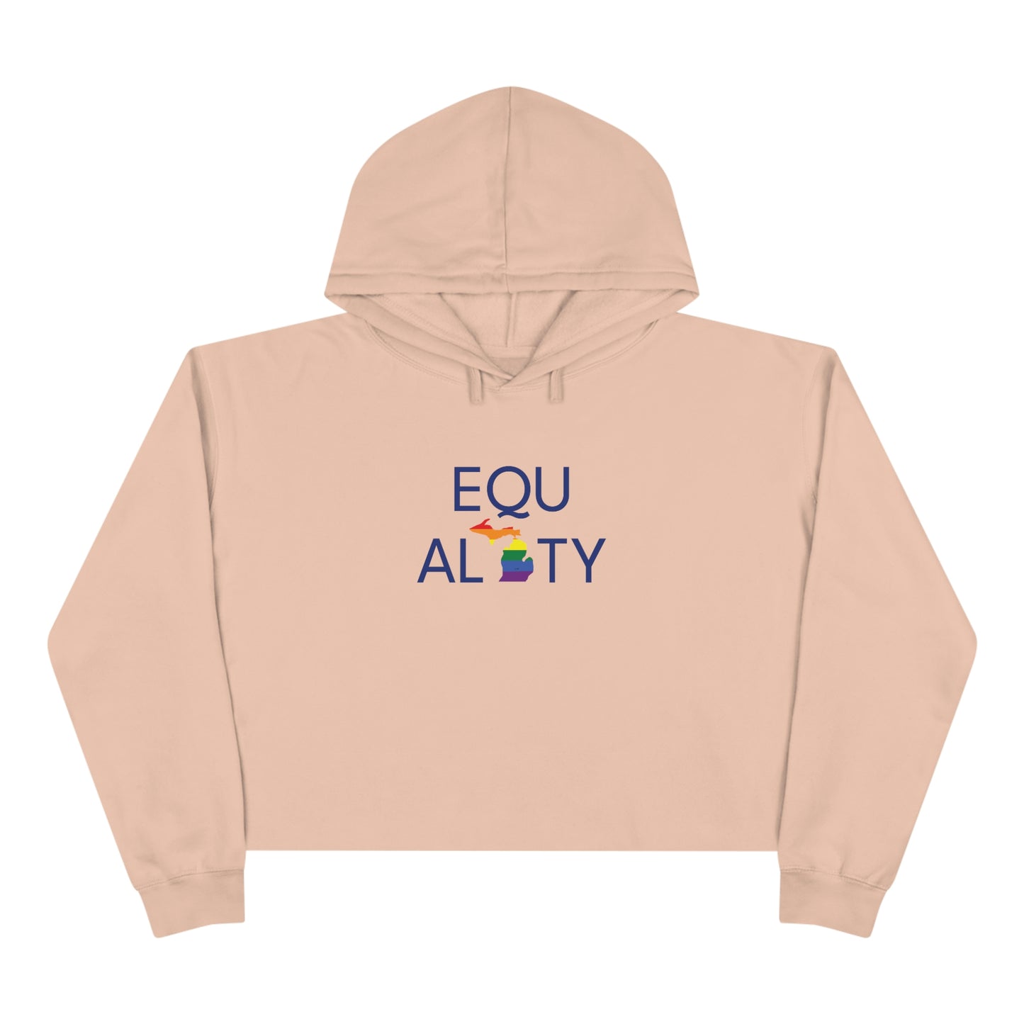 Michigan 'Equality' Hoodie (LGBTQ Pride Colors) | Women's Cropped Relaxed Fit