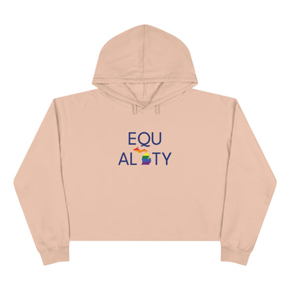 Michigan 'Equality' Hoodie (LGBTQ Pride Colors) | Women's Cropped Relaxed Fit