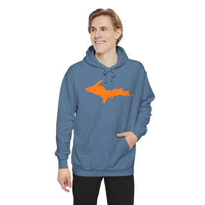 Michigan Upper Peninsula Hoodie (w/ Orange UP Outline) | Unisex Garment-Dyed