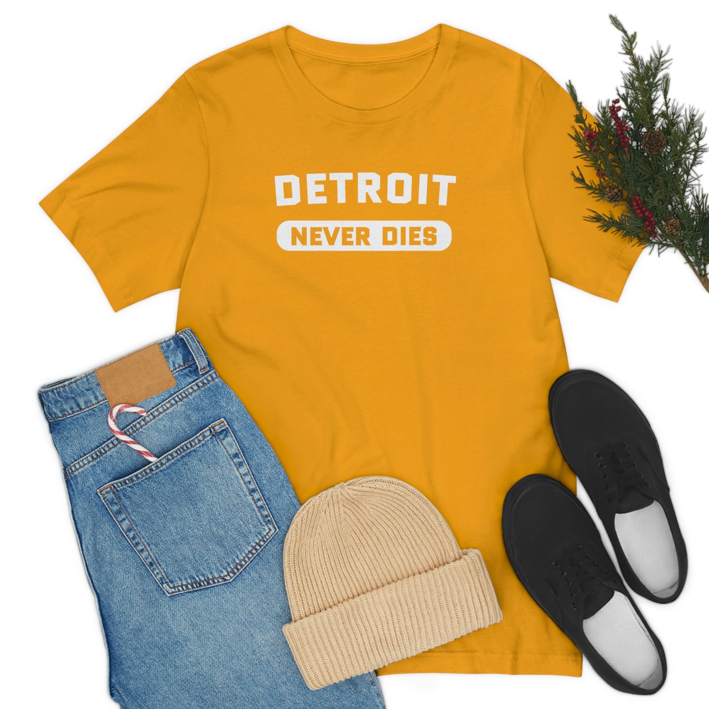 'Detroit Never Dies' T-Shirt | Unisex Standard Fit