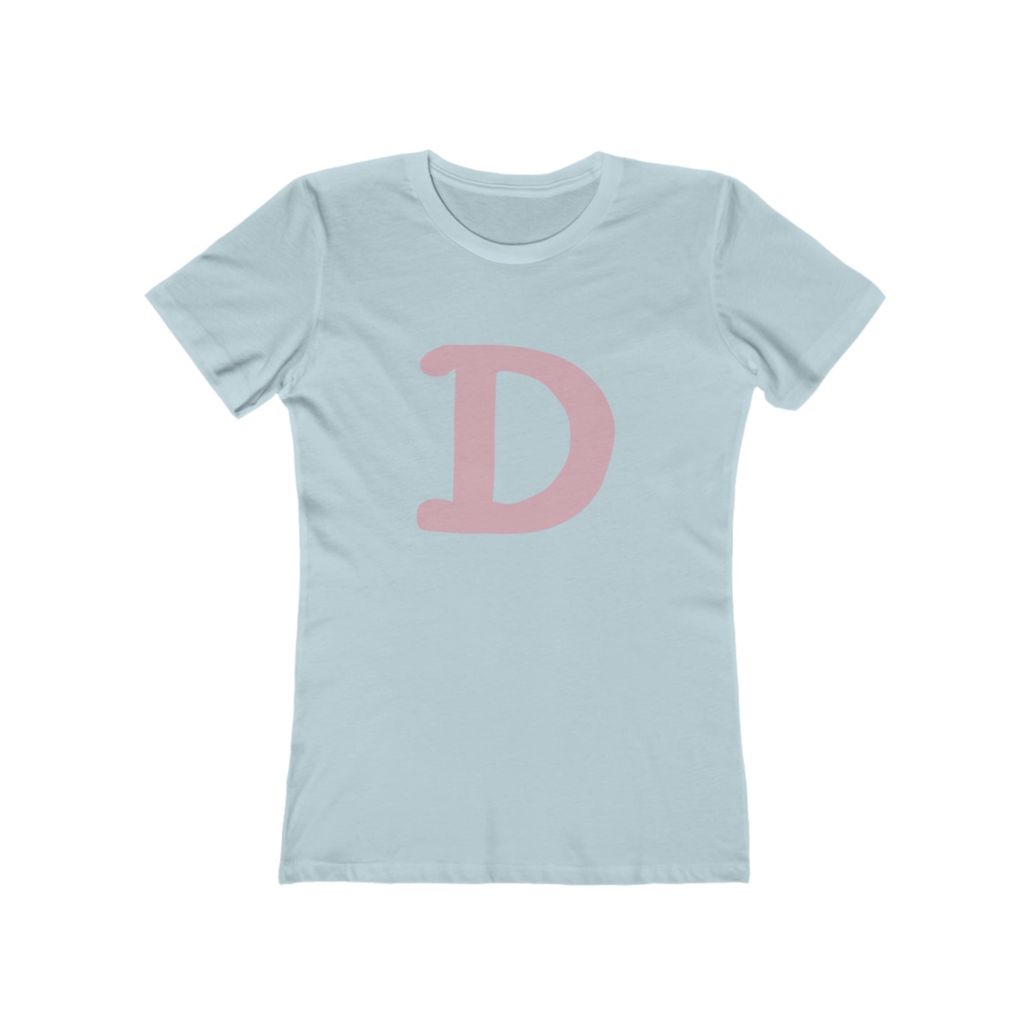 Detroit 'Old French D' T-Shirt (Pink Full Body Outline) | Women's Boyfriend Cut