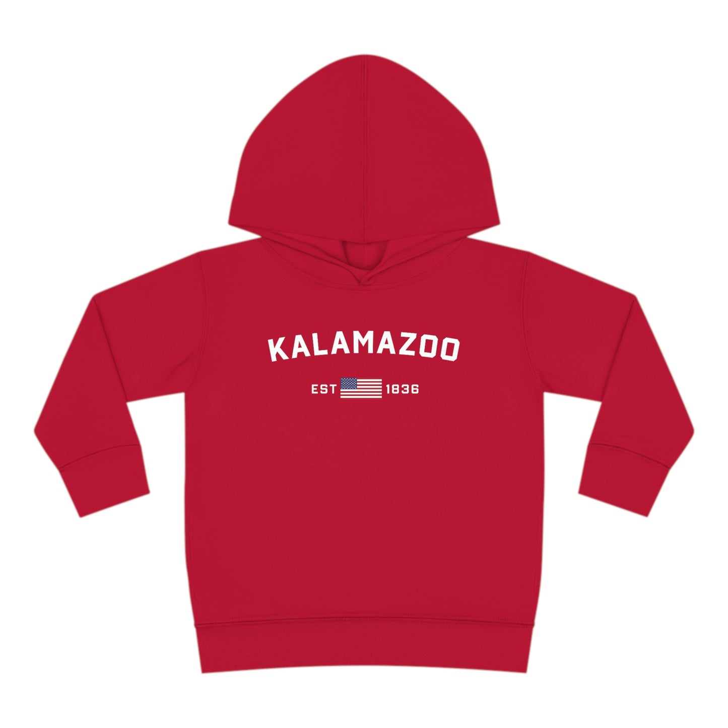 'Kalamazoo EST 1836' Hoodie (w/USA Flag Outline) | Unisex Toddler