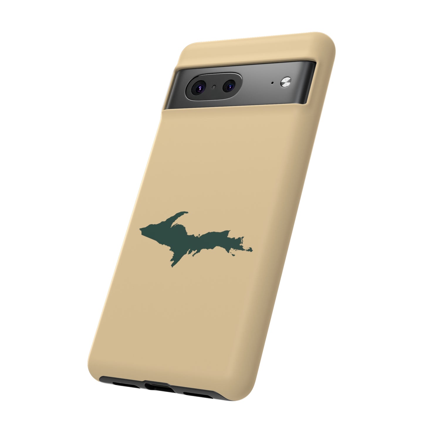 Michigan Upper Peninsula Tough Phone Case (Maple Color w/ Green UP Outline) | Samsung & Pixel Android