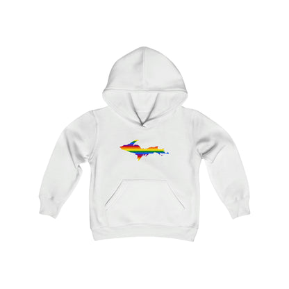 Michigan Upper Peninsula Hoodie (w/ UP Pride Flag Outline)| Unisex Youth