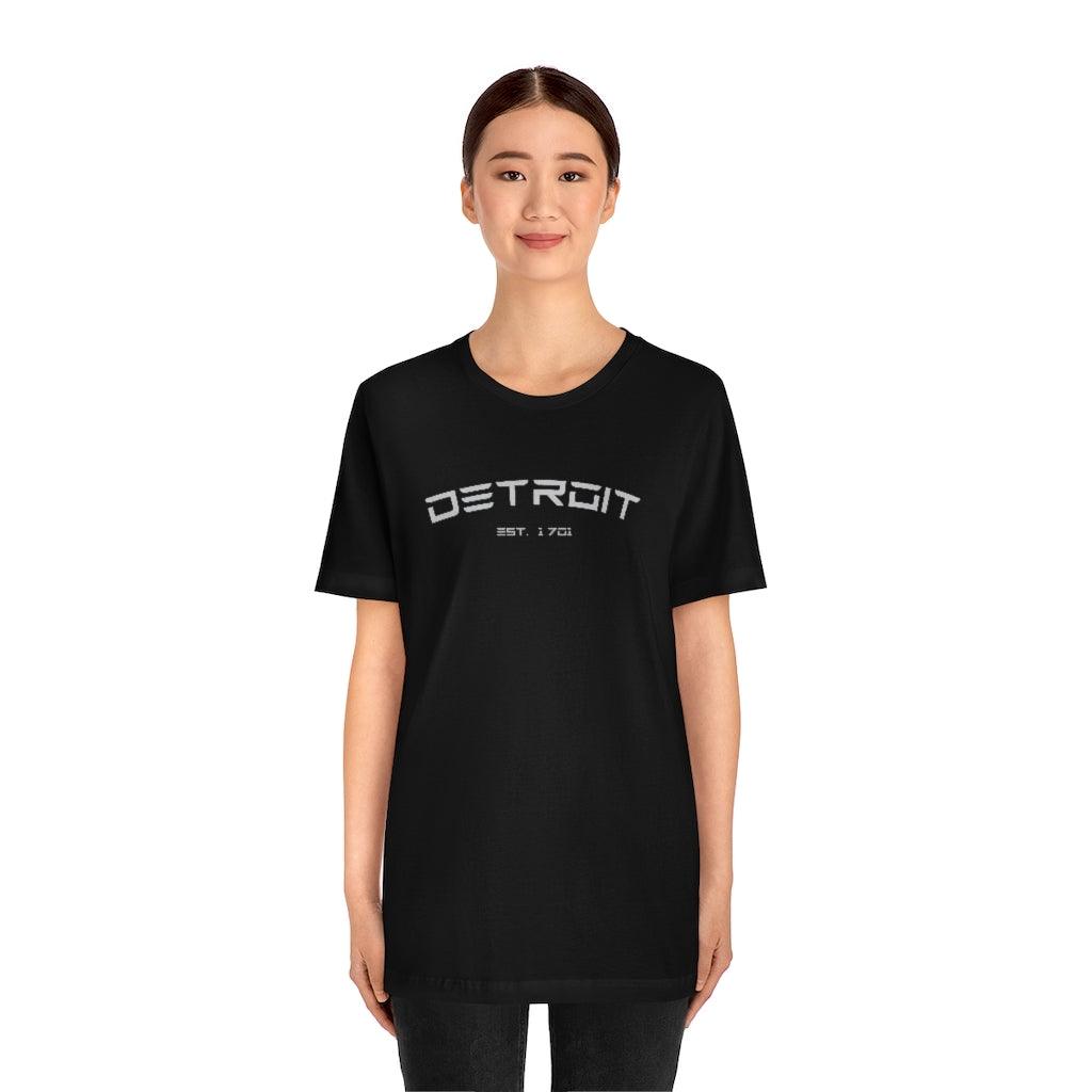 'Detroit Est. 1701' Electric Font T-Shirt | Unisex Standard Fit - Circumspice Michigan