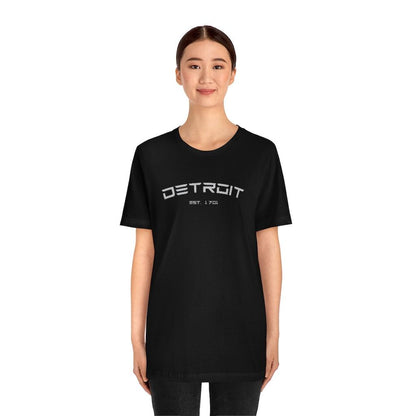 'Detroit Est. 1701' Electric Font T-Shirt | Unisex Standard Fit - Circumspice Michigan