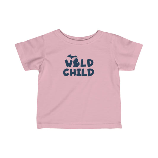 Michigan 'Wild Child' T-Shirt (Whimsical Sans Font) |  Infant Short Sleeve