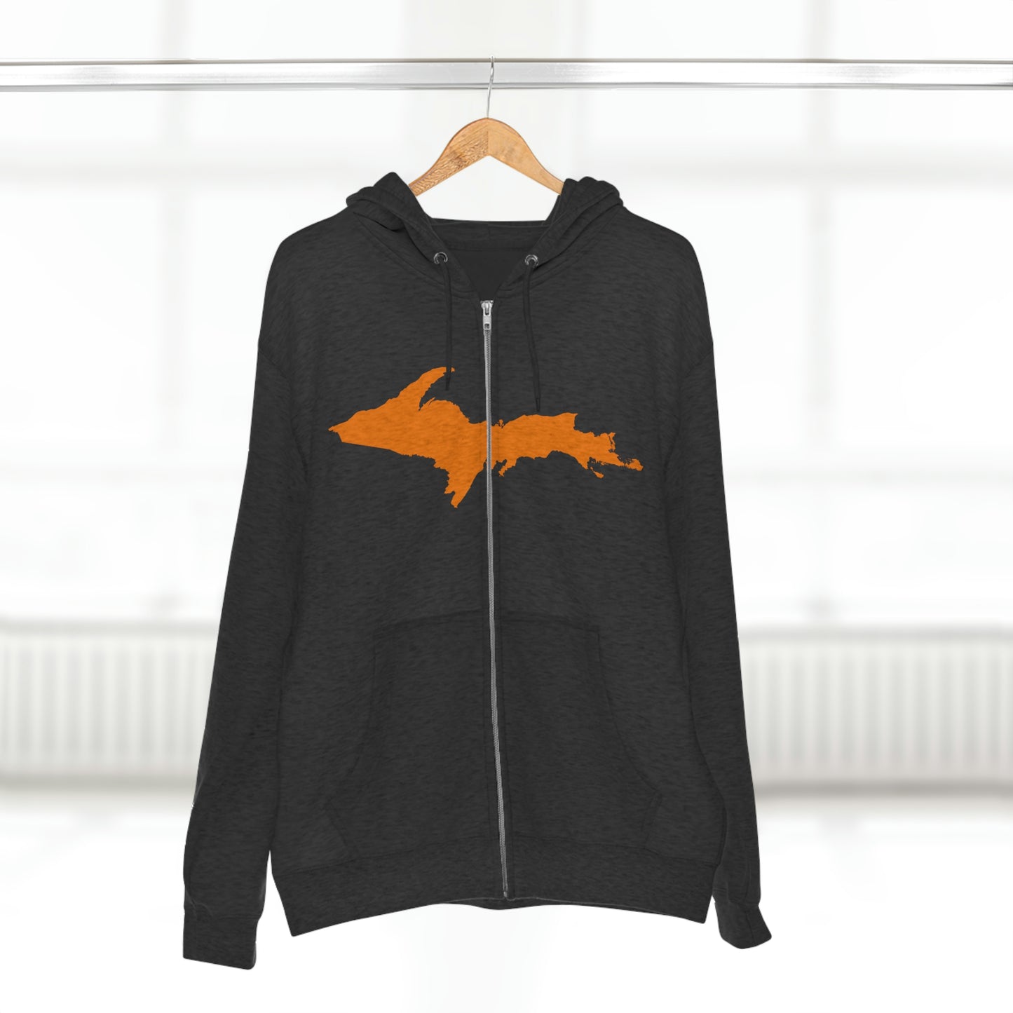 Michigan Upper Peninsula Full-Zip Hoodie (w/ Orange UP Outline)