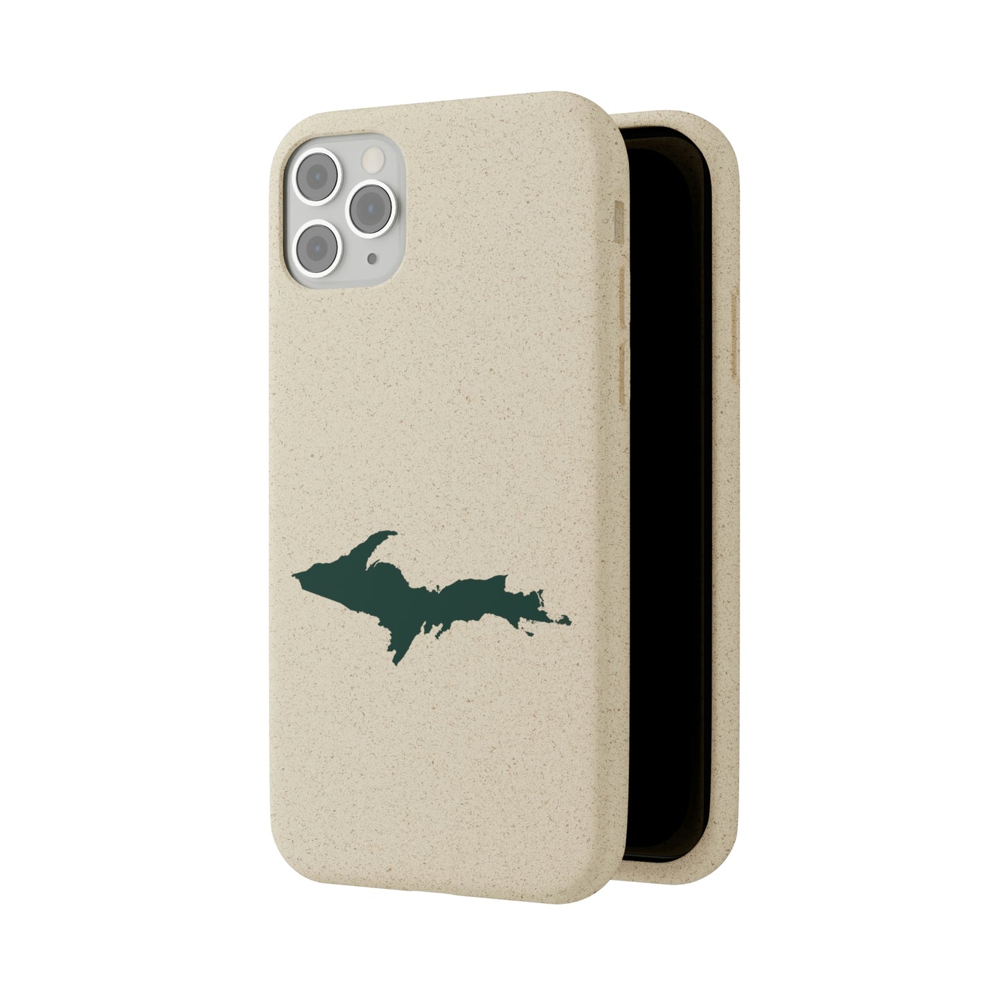 Michigan Upper Peninsula Biodegradable Phone Cases (w/ Green UP Outline) | Apple iPhone