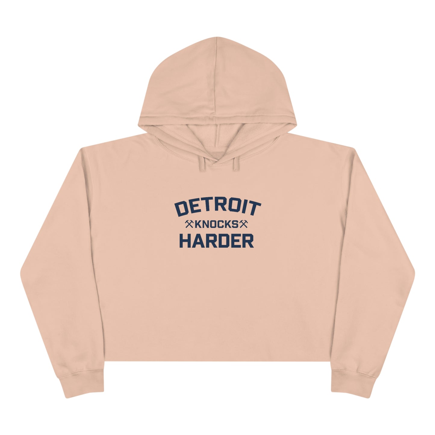 'Detroit Knocks Harder' Hoodie | Women's Cropped Relaxed Fit