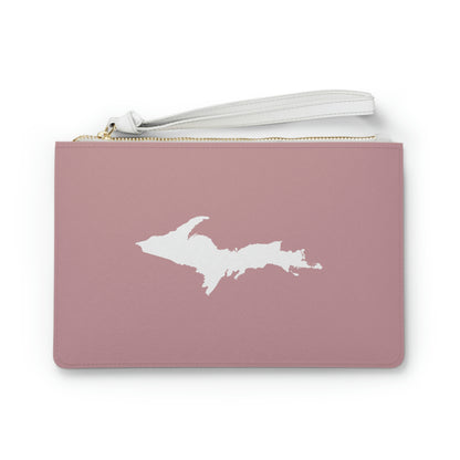 Michigan Upper Peninsula Clutch Bag (Cherry Blossom Pink w/UP Outline)