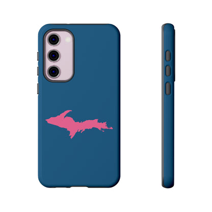 Michigan Upper Peninsula Tough Phone Case (Blueberry w/ Pink UP Outline) | Samsung & Pixel Android