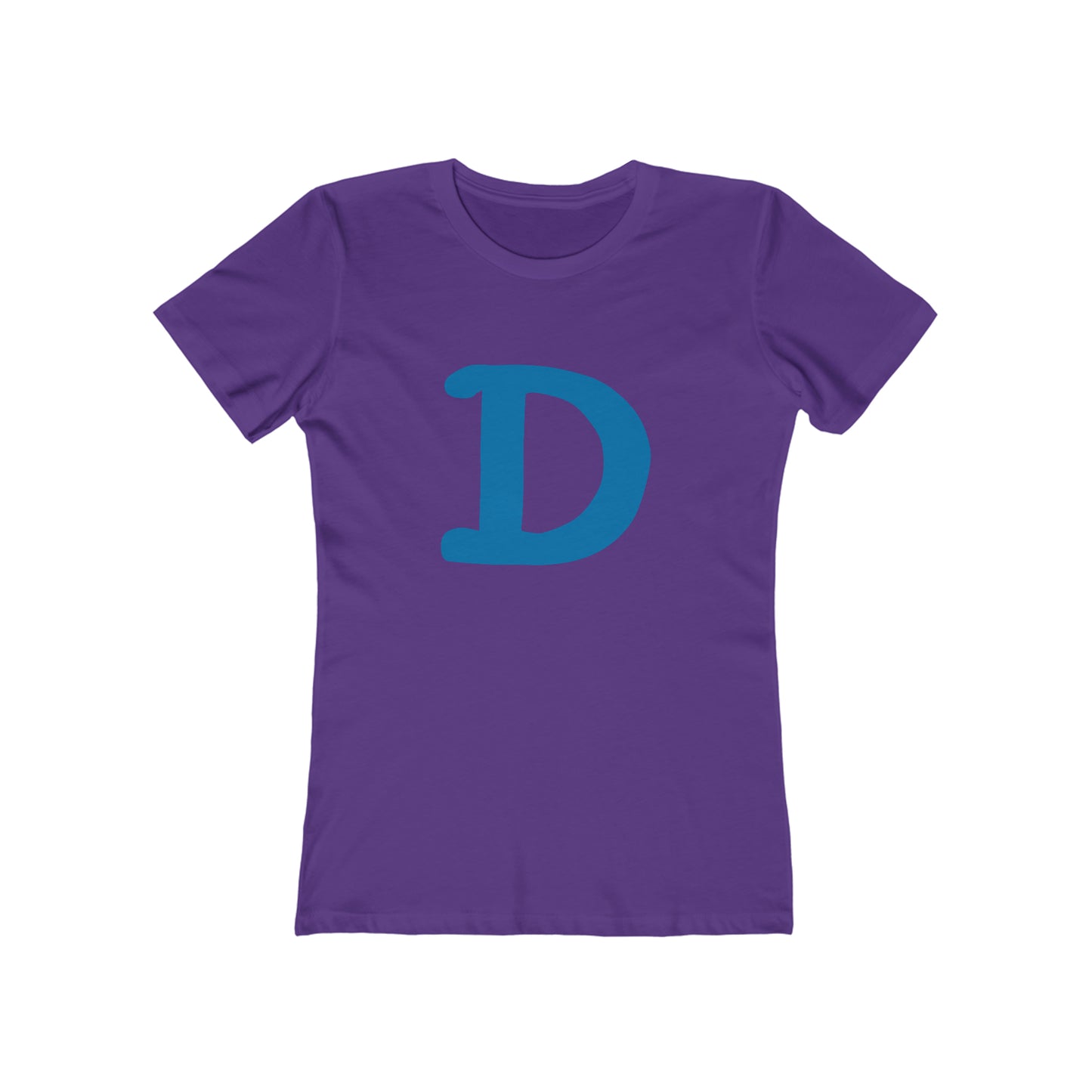 Detroit 'Old French D' T-Shirt (Azure Full Body Outline) | Women's Boyfriend Cut