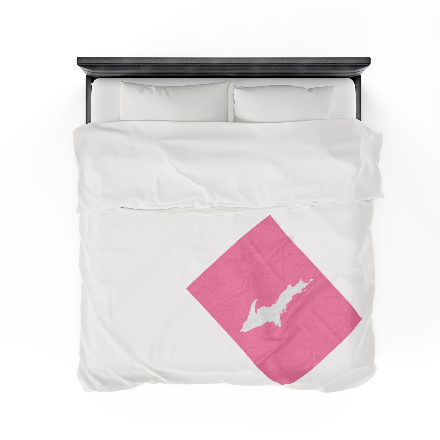 Michigan Upper Peninsula Plush Blanket (w/ UP Outline) | '67 Caddie Pink