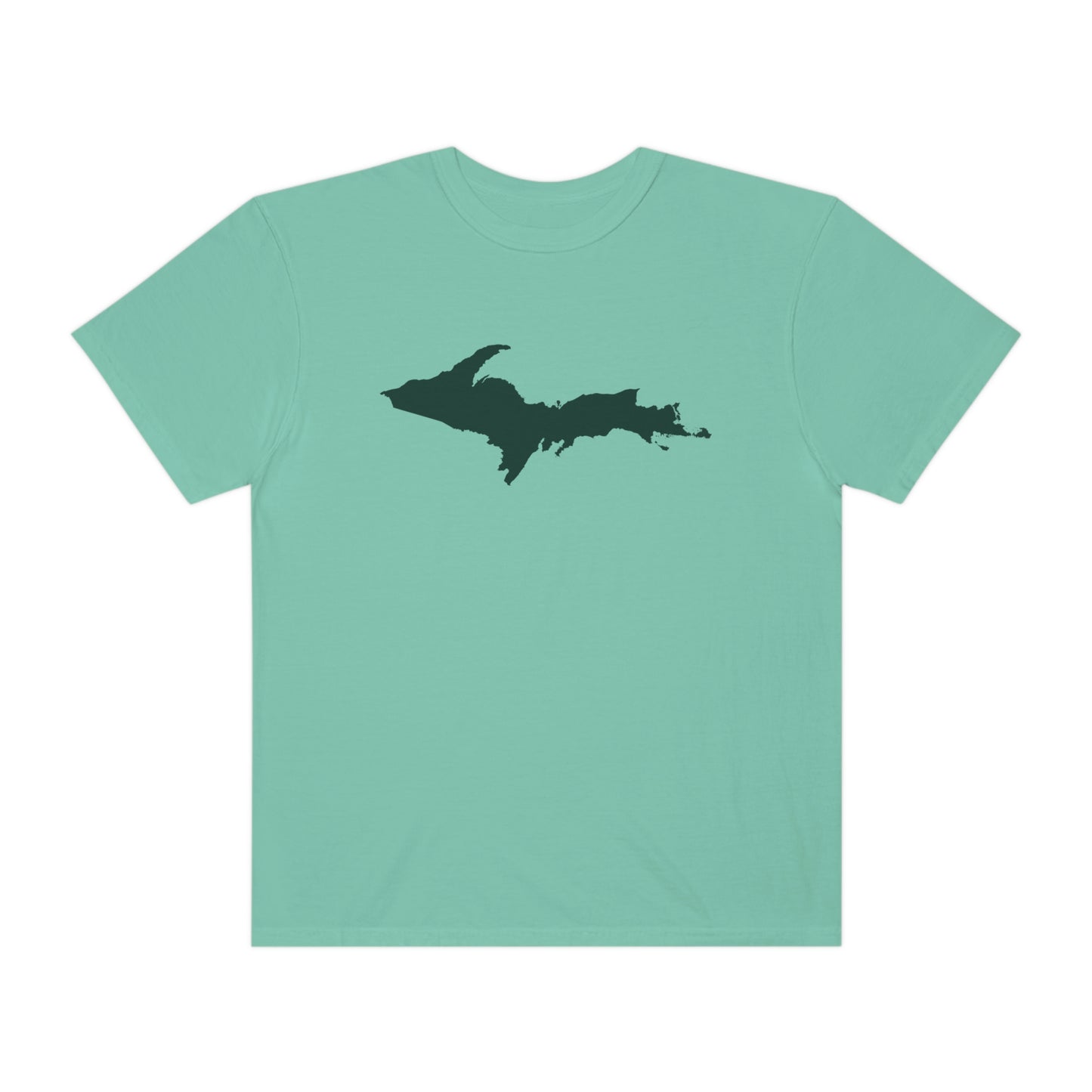 Michigan Upper Peninsula T-Shirt (w/ Green UP Outline) | Unisex Garment-Dyed