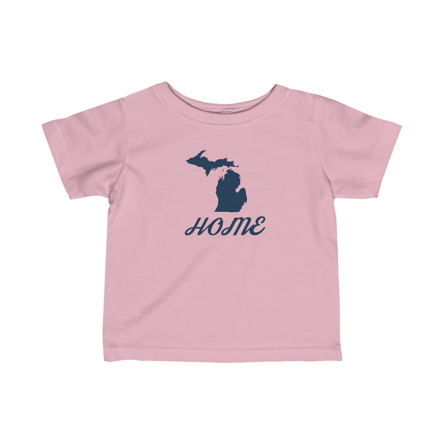 Michigan 'Home' T-Shirt (Retro Script Font) |  Infant Short Sleeve