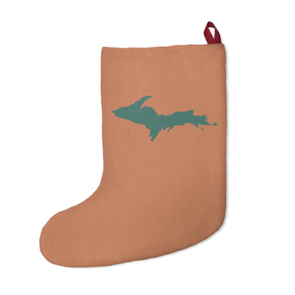 Michigan Upper Peninsula Christmas Stocking (Copper Color w/ Copper Green UP Outline)