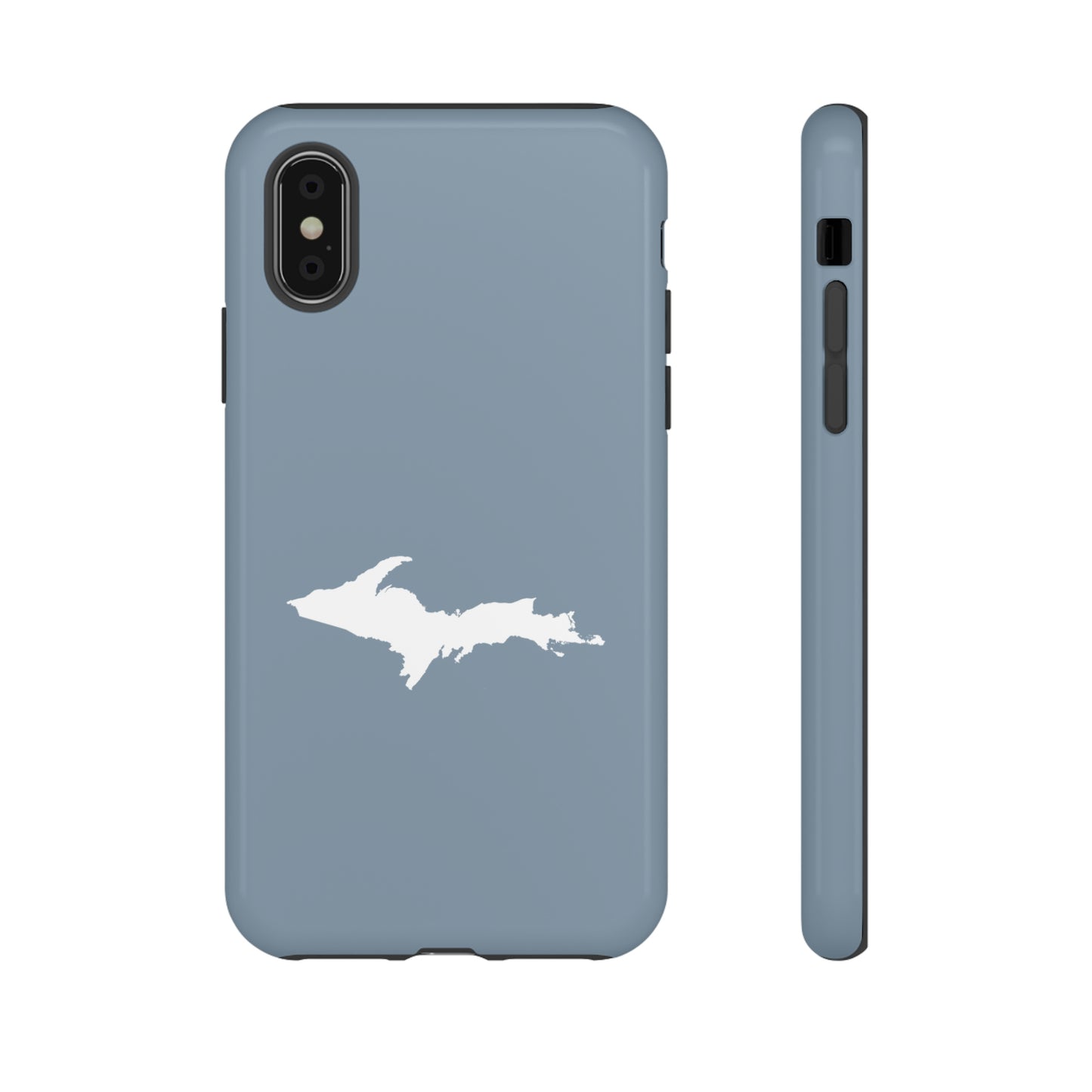 Michigan Upper Peninsula Tough Phone Case (B24 Liberator Grey w/ UP Outline) | Apple iPhone