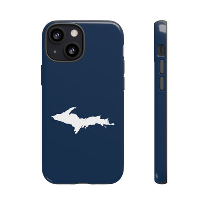 Michigan Upper Peninsula Tough Phone Case (Navy w/ UP Outline) | Apple iPhone