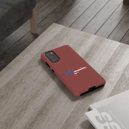 Michigan Upper Peninsula Tough Phone Case (Ore Dock Red w/ UP USA Flag Outline) | Samsung & Pixel Android