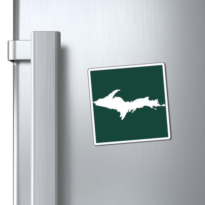 Michigan Upper Peninsula Square Magnet (Green w/ UP Outline)