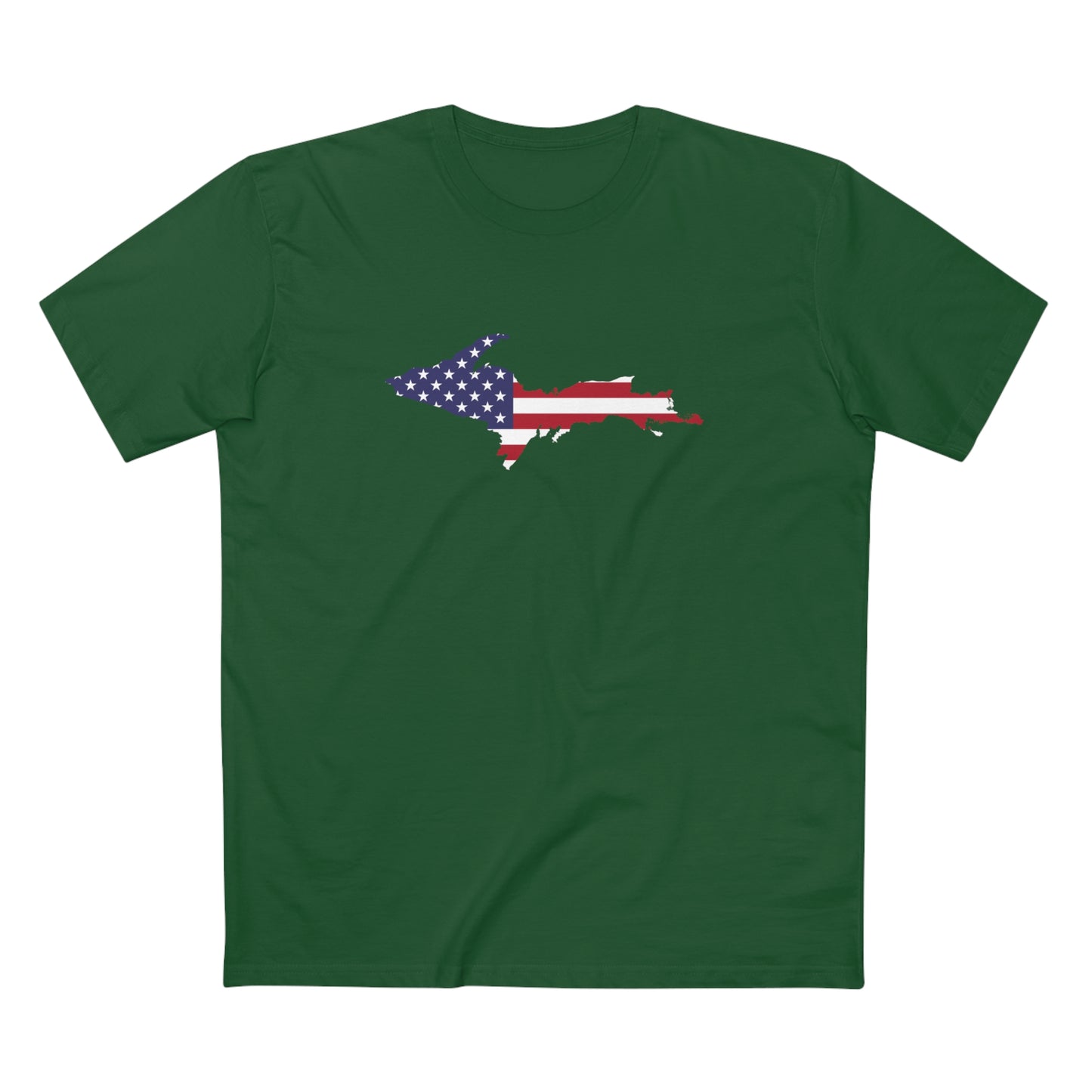 Michigan Upper Peninsula T-Shirt (w/ UP USA Flag Outline) | Men's Heavyweight