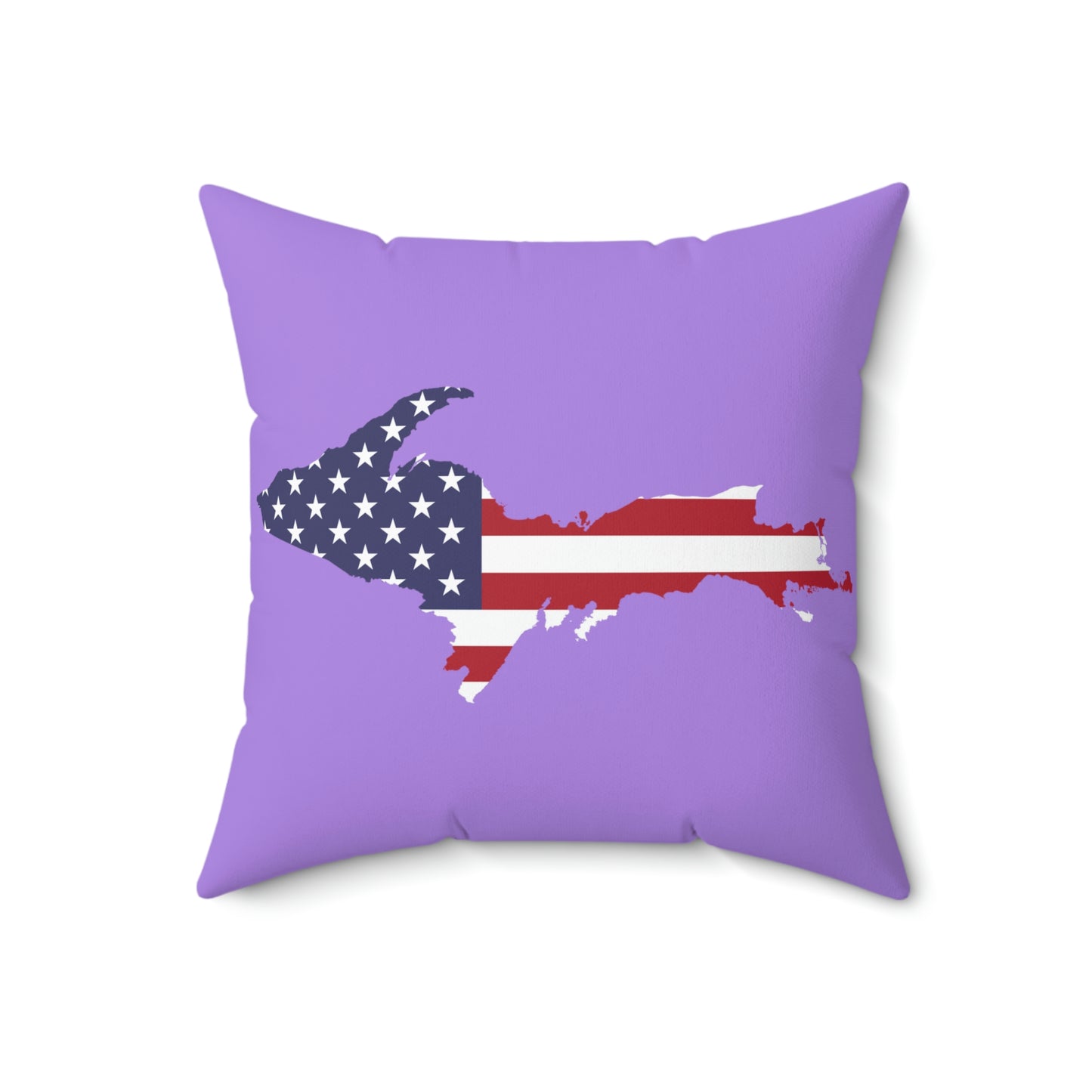 Michigan Upper Peninsula Accent Pillow (w/ UP USA Flag Outline) | Lavender