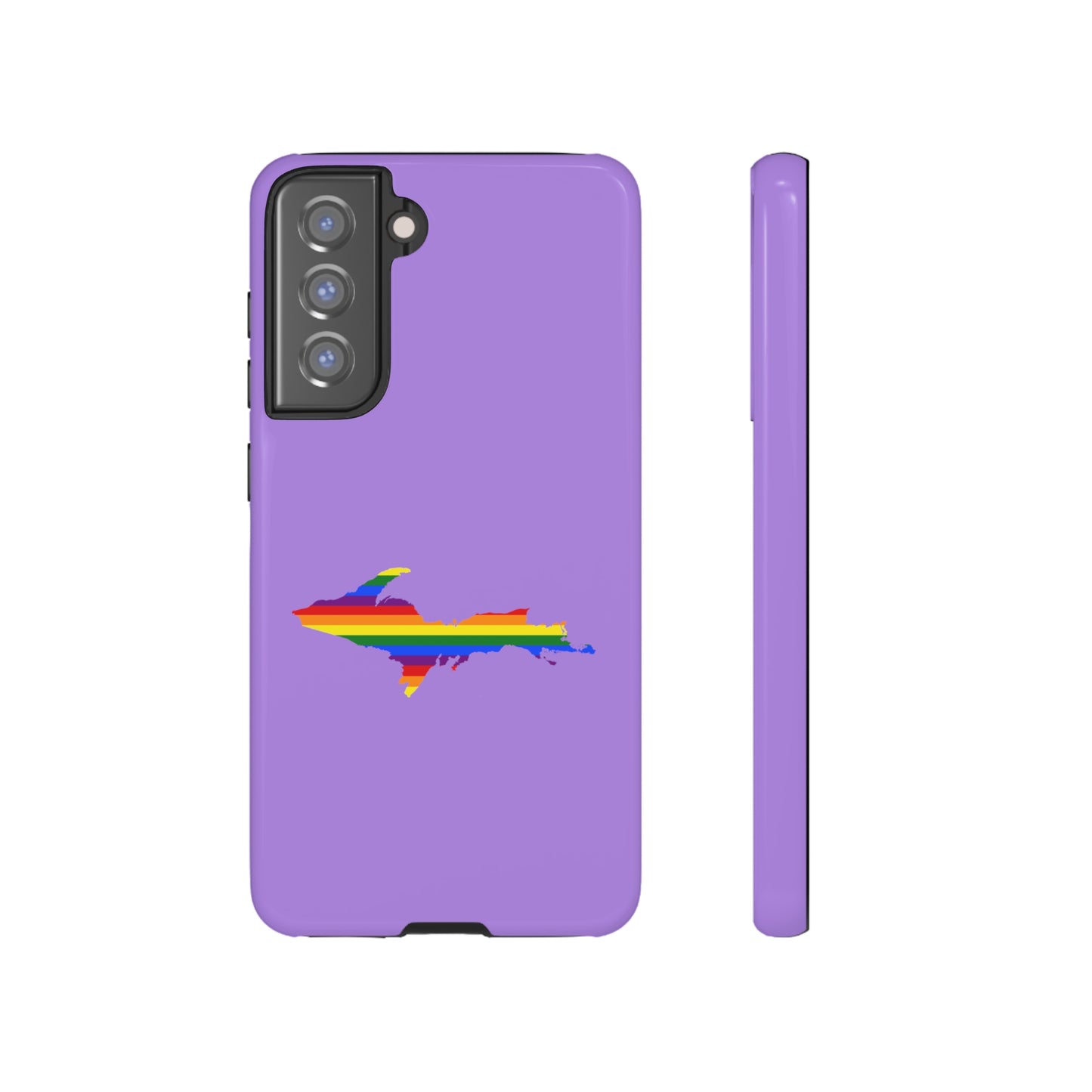 Michigan Upper Peninsula Tough Phone Case (Lavender w/ UP Pride Flag Outline) | Samsung & Pixel Android