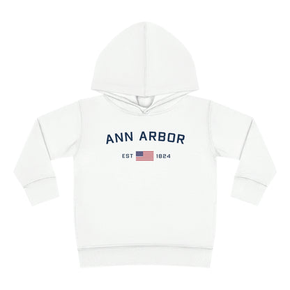 'Ann Arbor EST 1824' Hoodie (w/USA Flag Outline) | Unisex Toddler